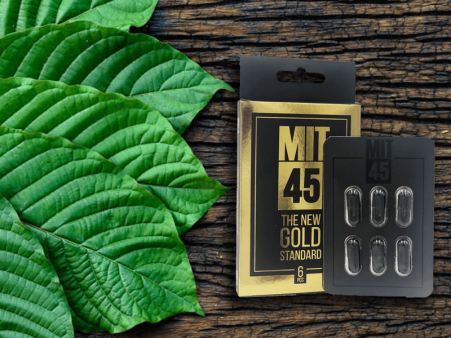 MIT 45 Kratom Capsules Review gold packaging