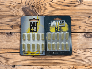 Blister packs of the mit45 enhanced kratom